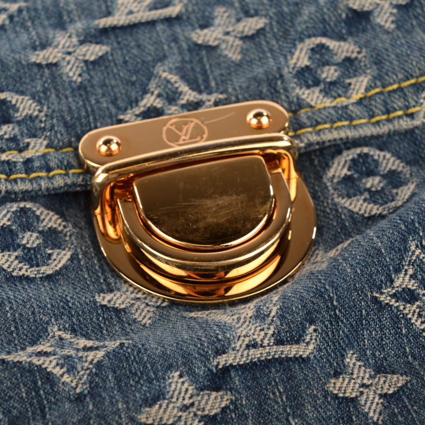 Monogram Denim Sac Plat Blue