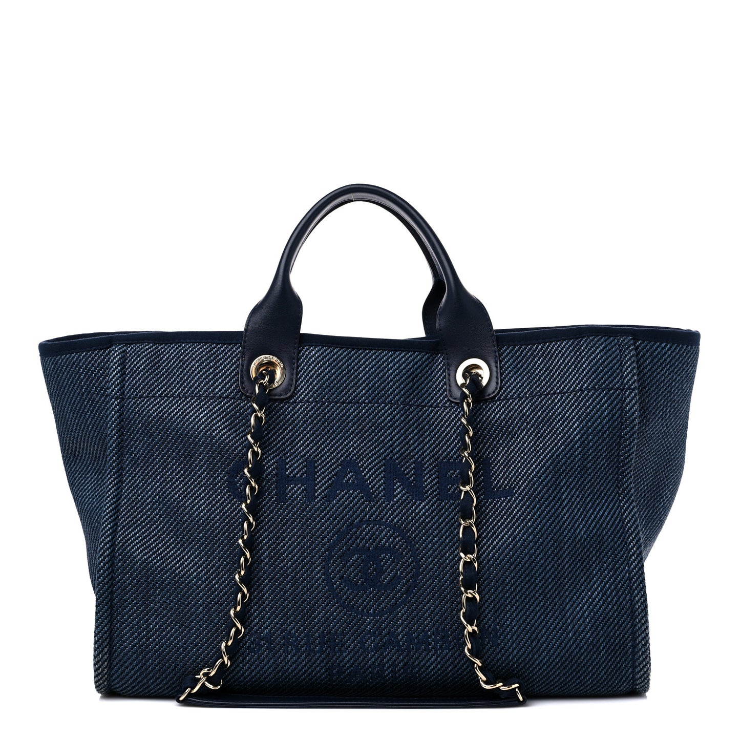 Denim Medium Deauville Tote Dark Blue