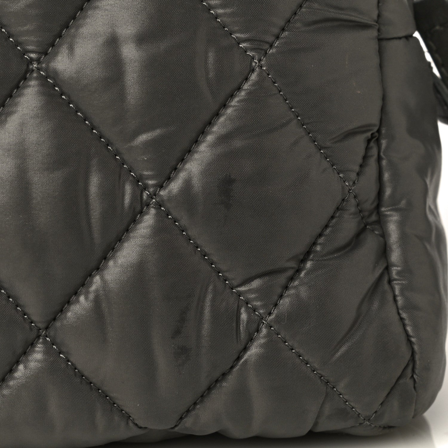 Chanel Nylon Quilted Cocoon Cosmetic Case Grey 14 of 16