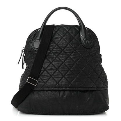 Chanel Coated Canvas Quilted Medium Garment Travel Bag Black 1 of 11
