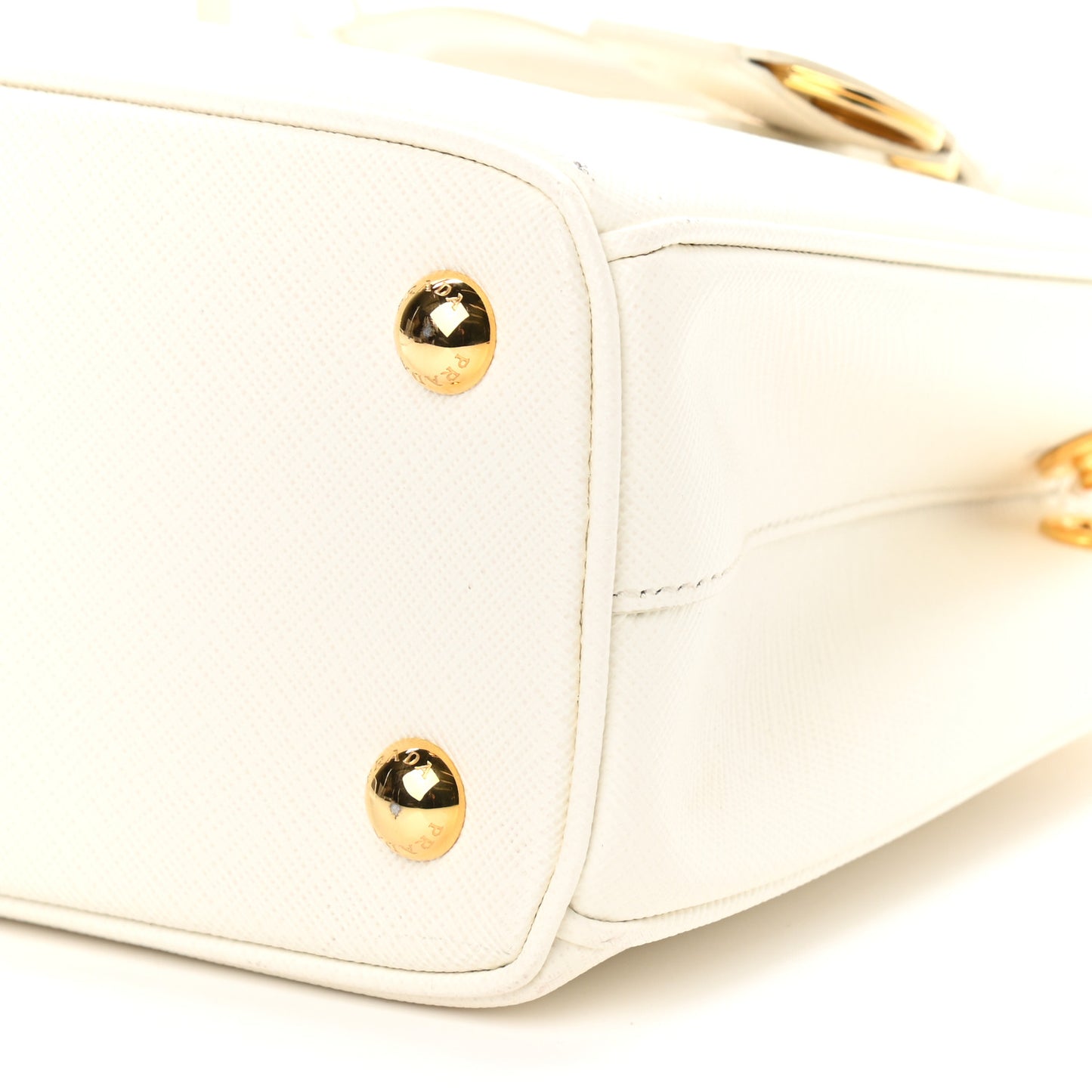 Saffiano Mini Galleria Double Zip Tote Bianco