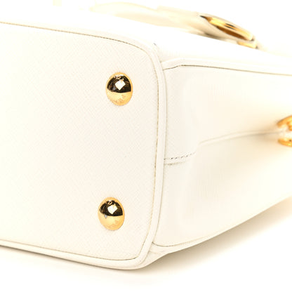 Prada Saffiano Mini Galleria Double Zip Tote Bianco 6 of 11