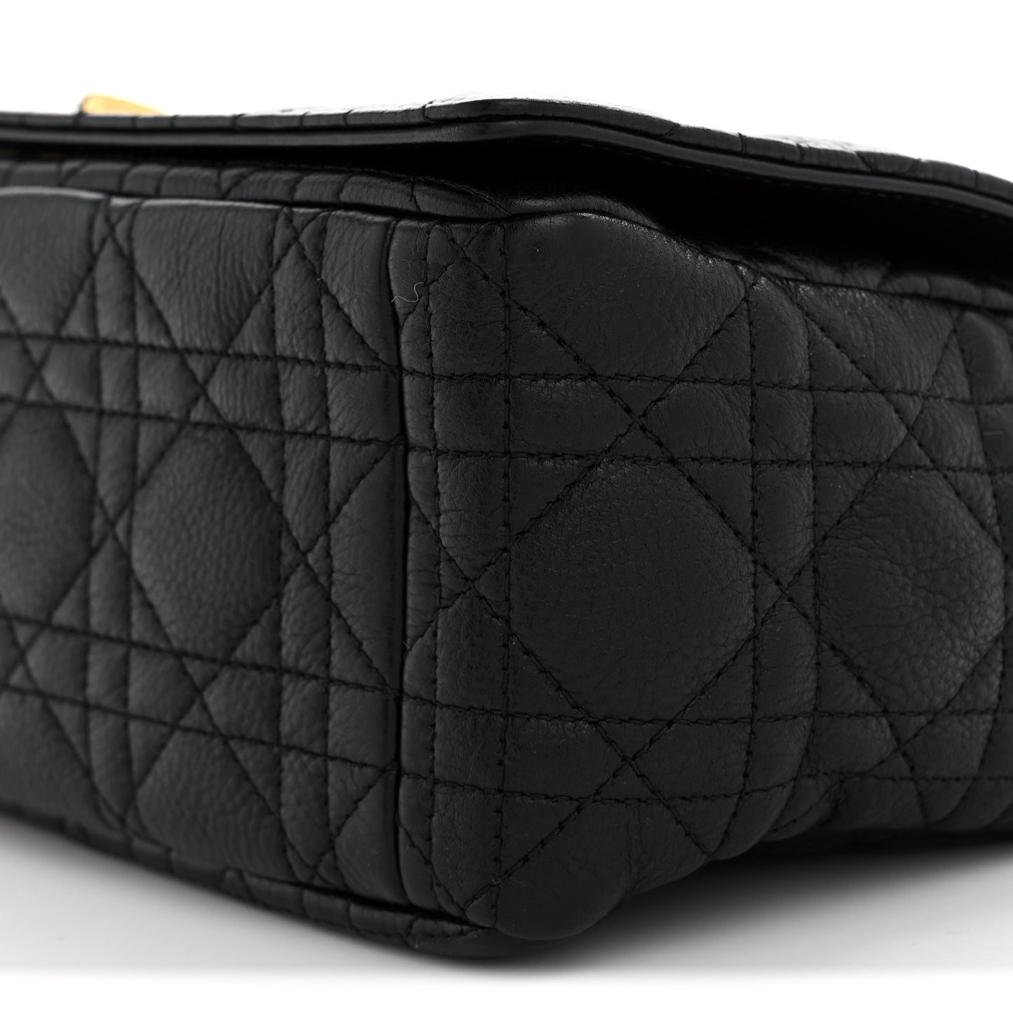 Grained Calfskin Cannage Large Caro Bag Black