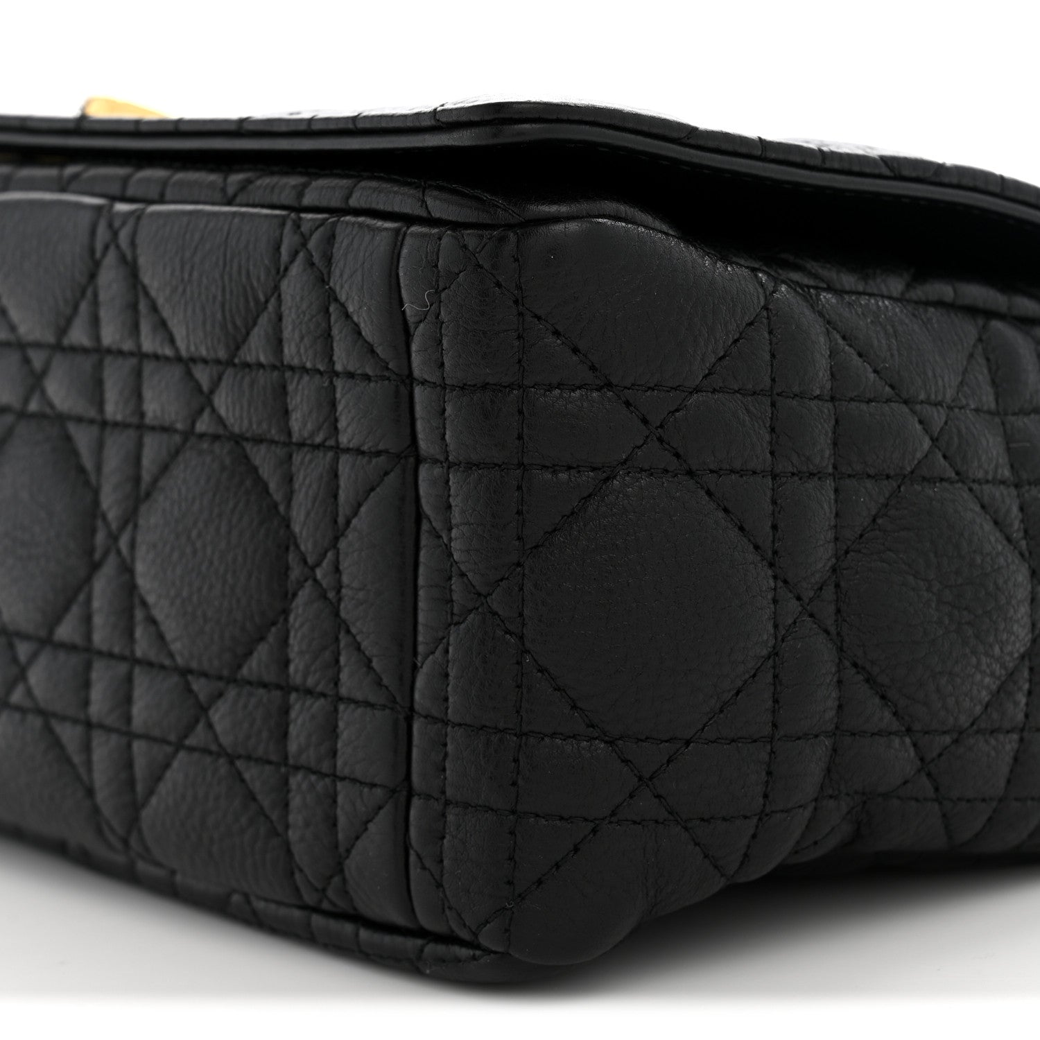 Christian Dior Grained Calfskin Cannage Large Caro Bag Black 10 of 11