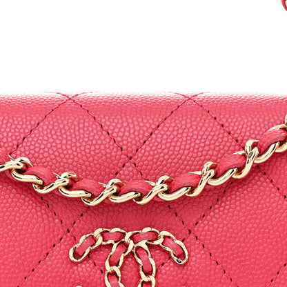 Chanel Caviar Quilted Chain Top Handle Phone Holder With Chain Dark Pink 8 of 10