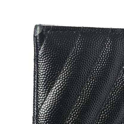 Saint Laurent Grain De Poudre Chevron Monogram Bill Pouch Black 9 of 10