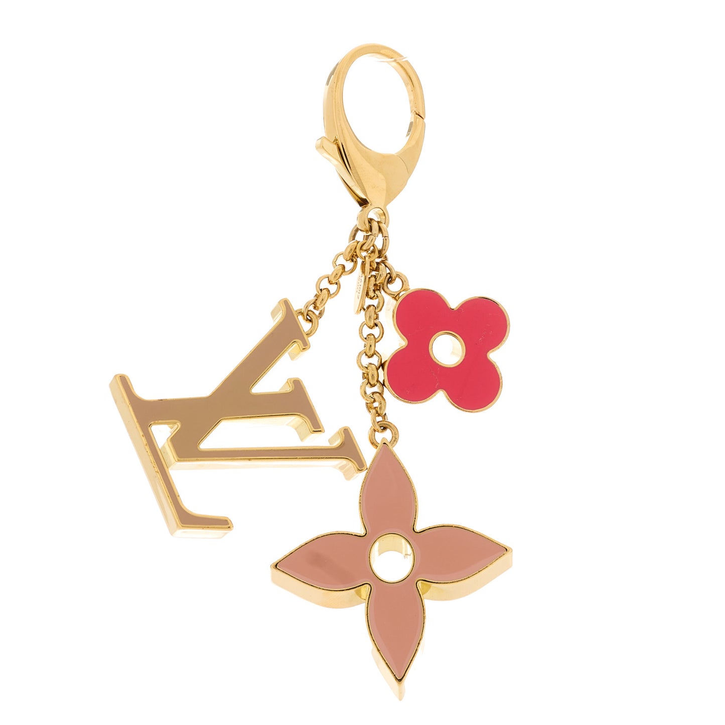 Fleur De Monogram Bag Charm Pink