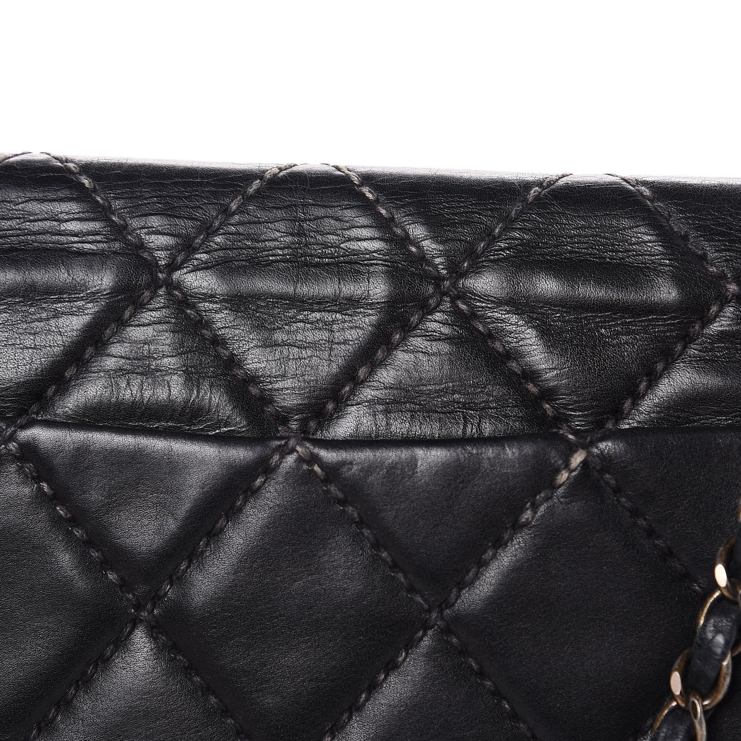 Chanel Calfskin Quilted Wild Stitch Flap Black 12 of 16