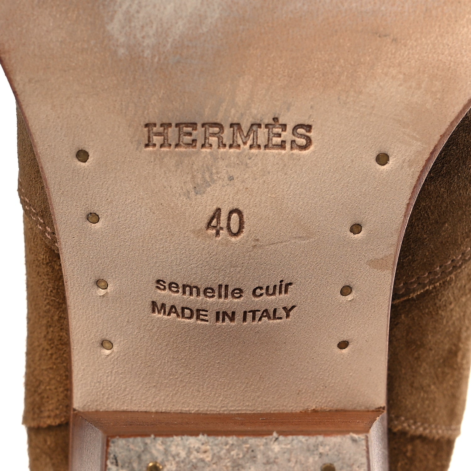 Hermes Suede Womens Vegas Ankle Boot 40 Brun Fume 6 of 9