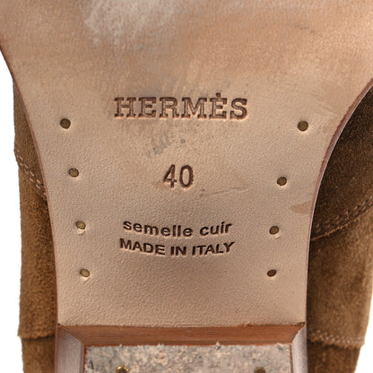Hermes Suede Womens Vegas Ankle Boot 40 Brun Fume 6 of 9