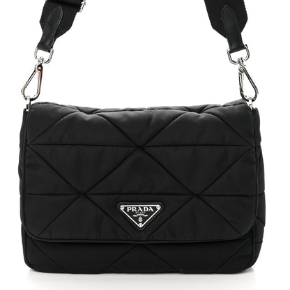 Prada Re-Nylon Quilted Padded Flap Shoulder Bag Black 10 of 18