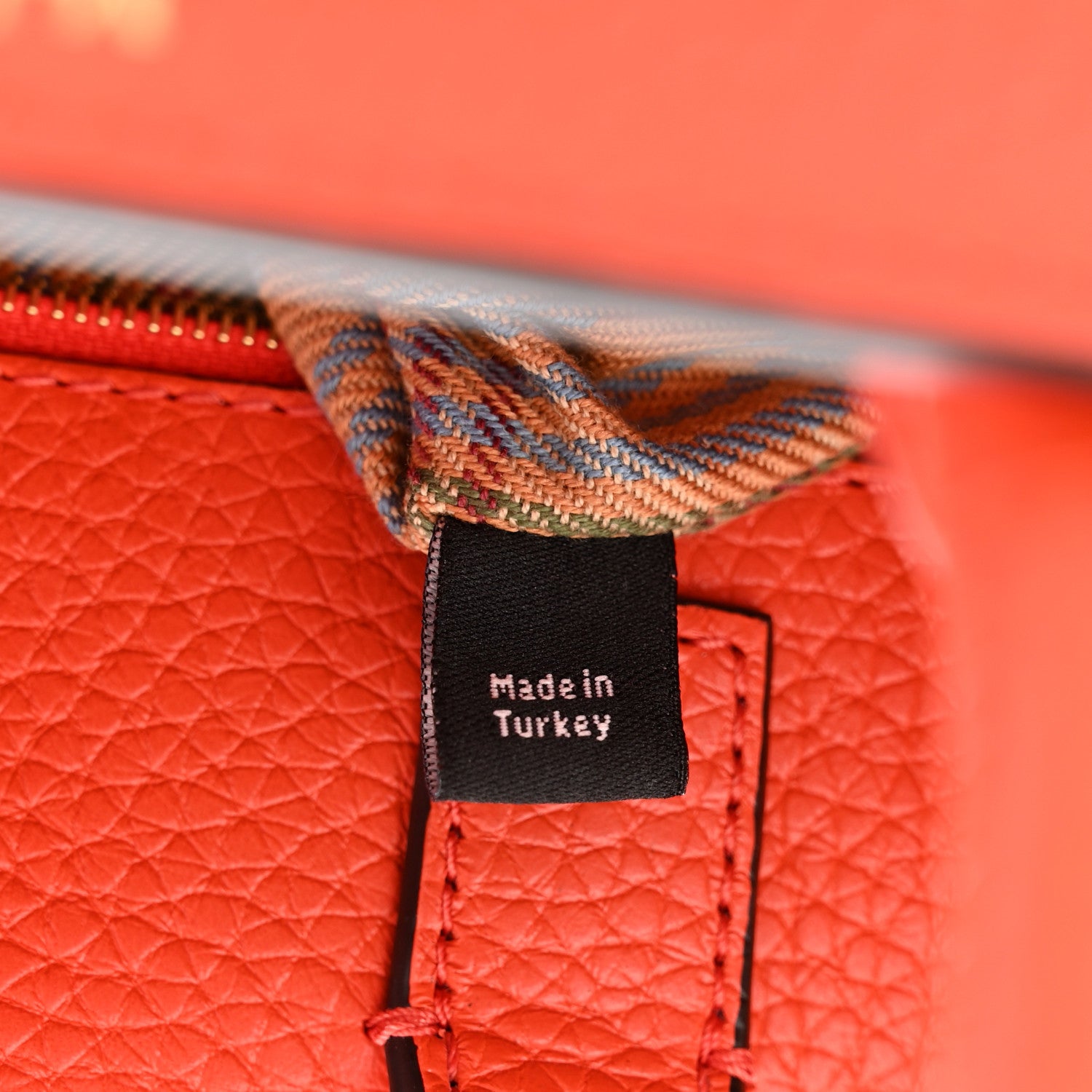Mulberry Classic Grain Calfskin Belted Bayswater Tote Coral Orange 7 of 11