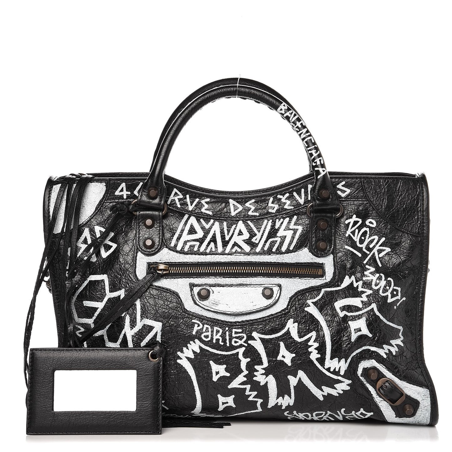 Agneau Arena Graffiti All Over Classic Hardware City Black White