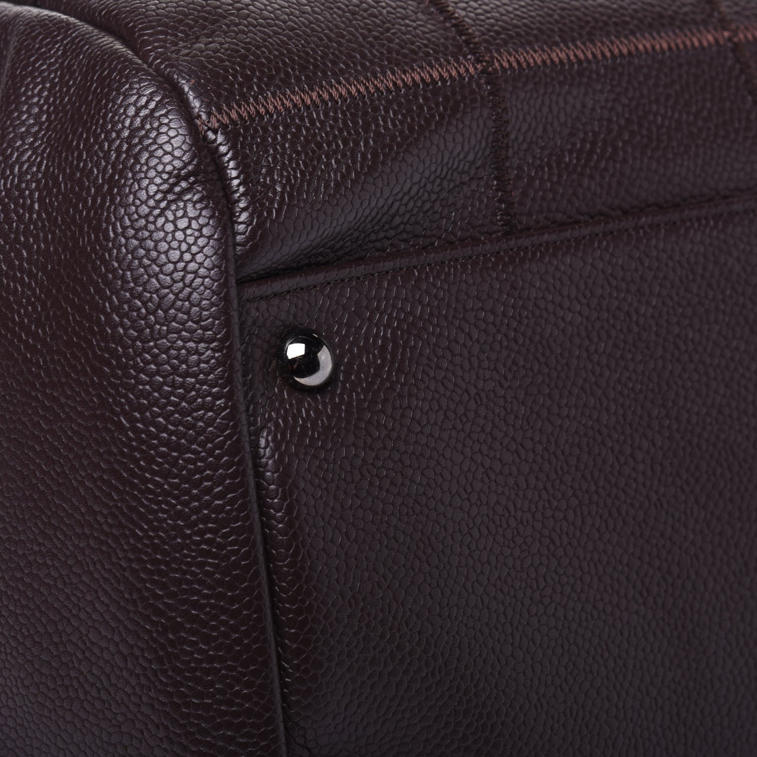 Chanel Caviar Square Stitched Large Satchel Dark Brown 8 of 15
