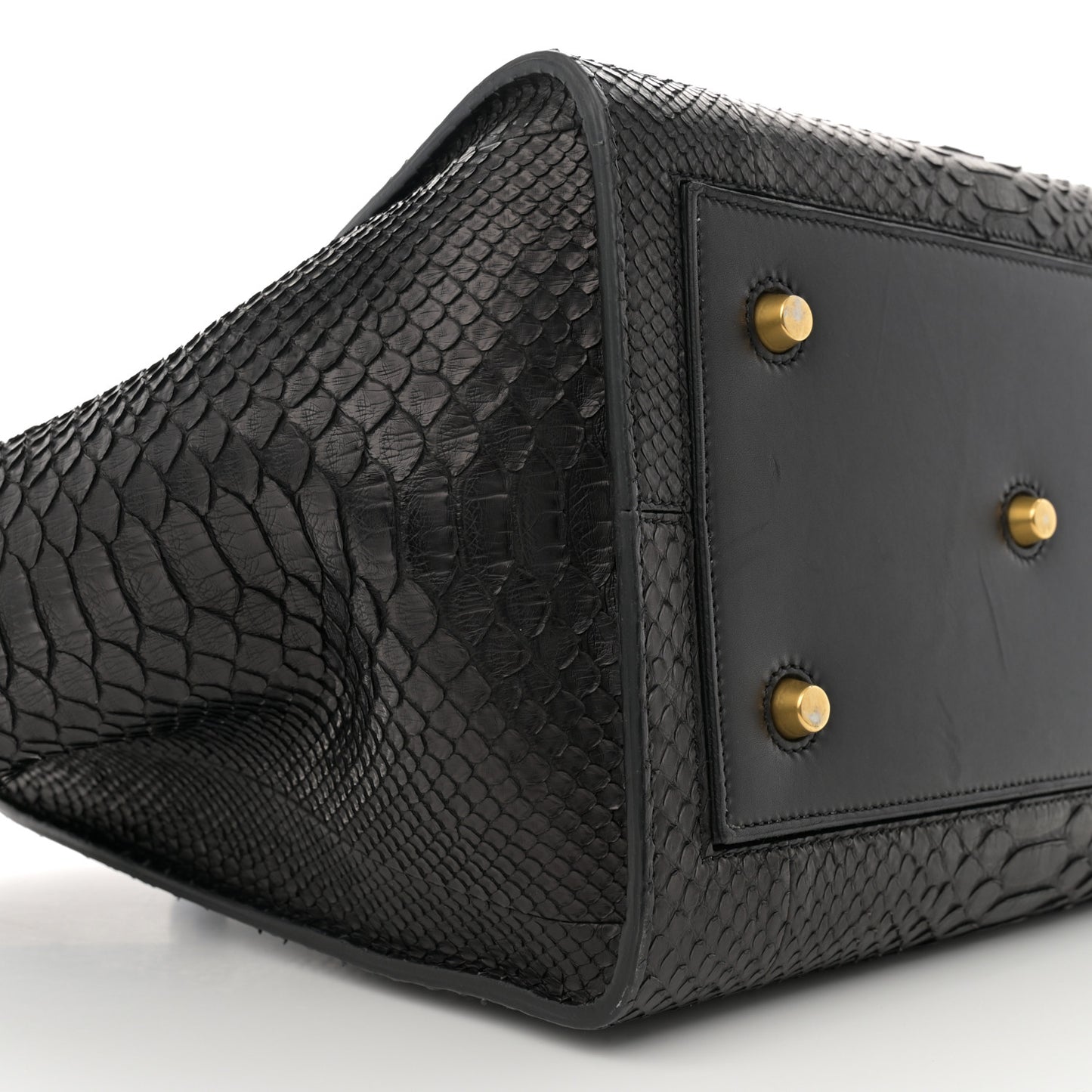 Snakeskin Small Tie Knot Tote Black