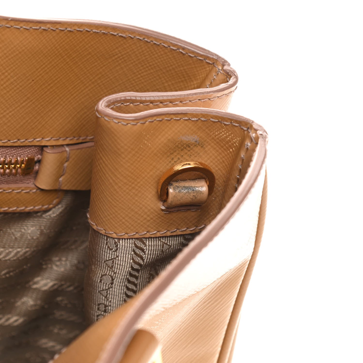 Prada Saffiano Vernice Medium Galleria Double Zip Tote Cammeo 16 of 20