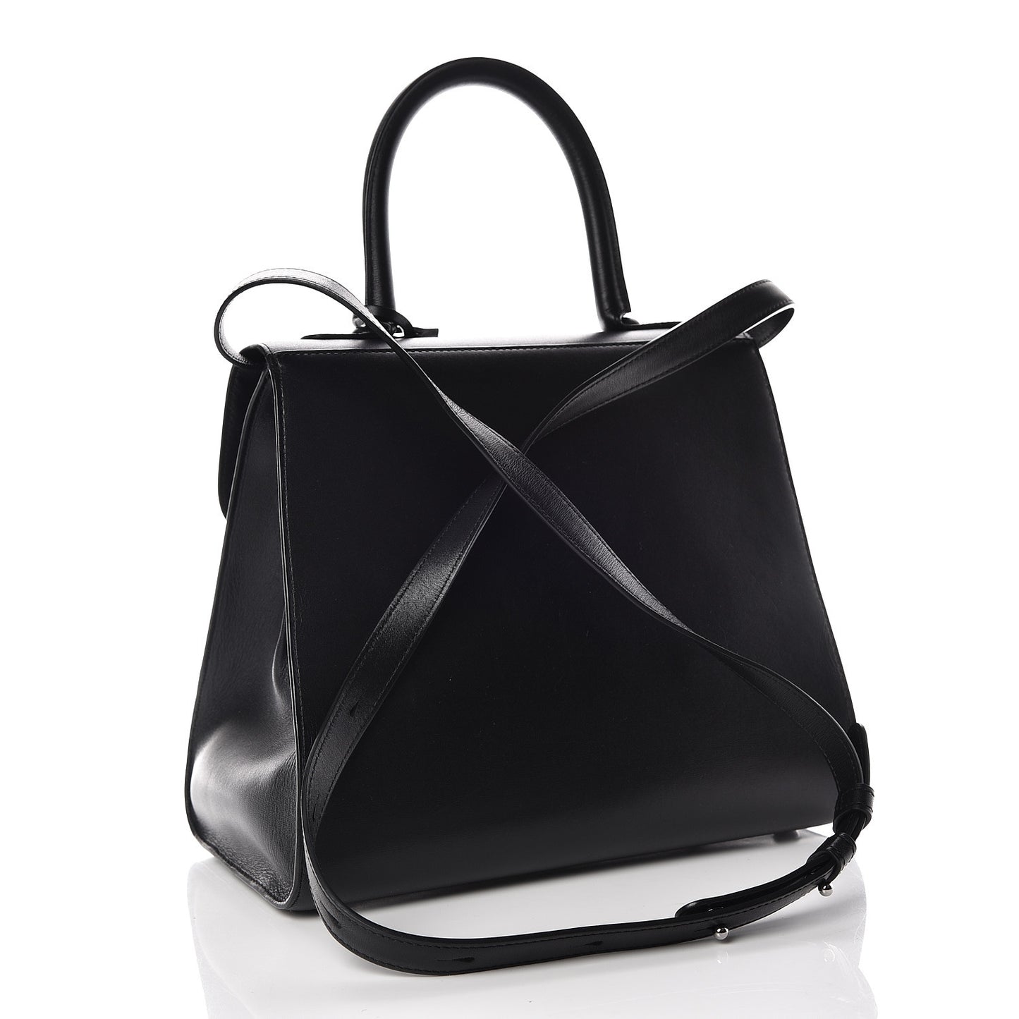 Calfskin MM L'Humour Brillant Satchel Black