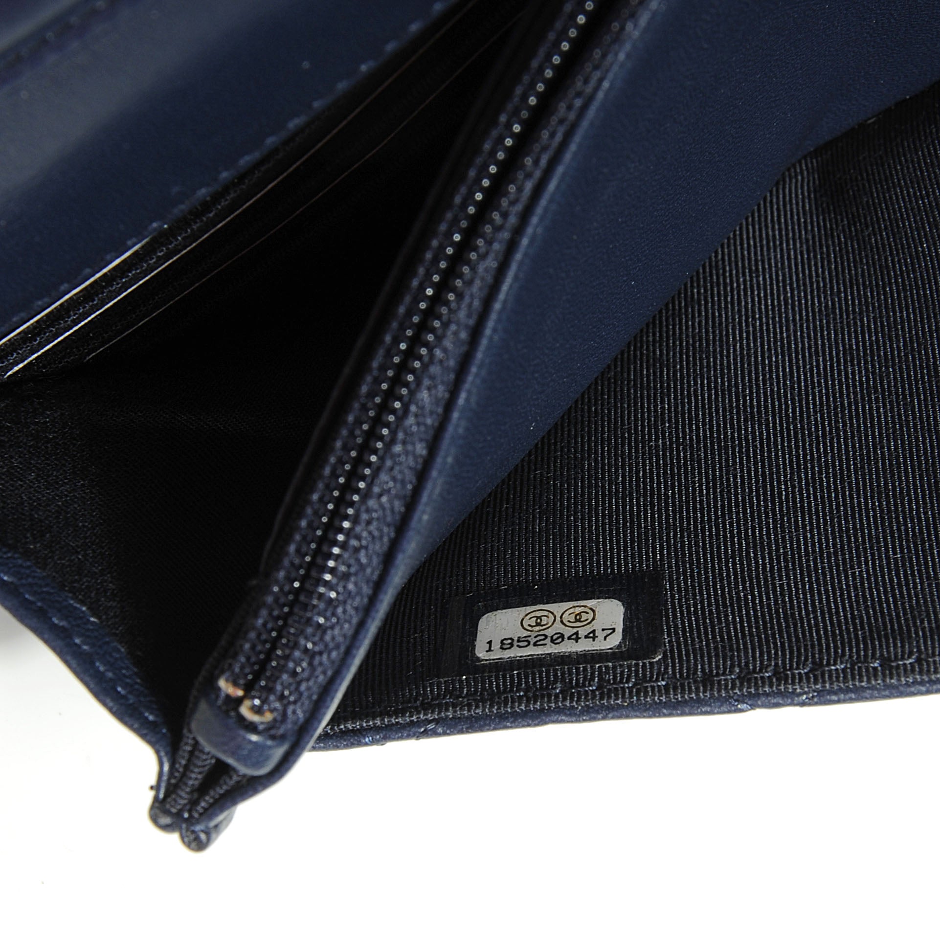 Chanel Lambskin Wallet On Chain WOC Navy 8 of 9