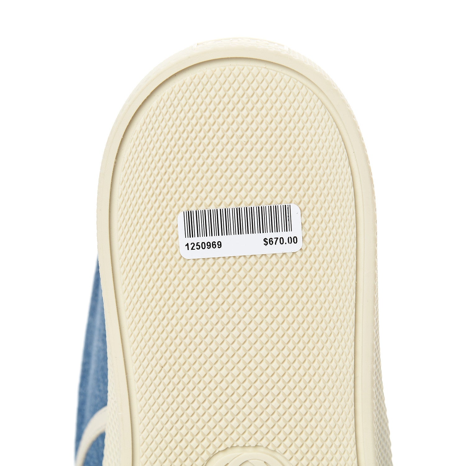 Gucci Kura Denim Logo Embroidered Mens Slip On Sneakers 6 Blue 8 of 9