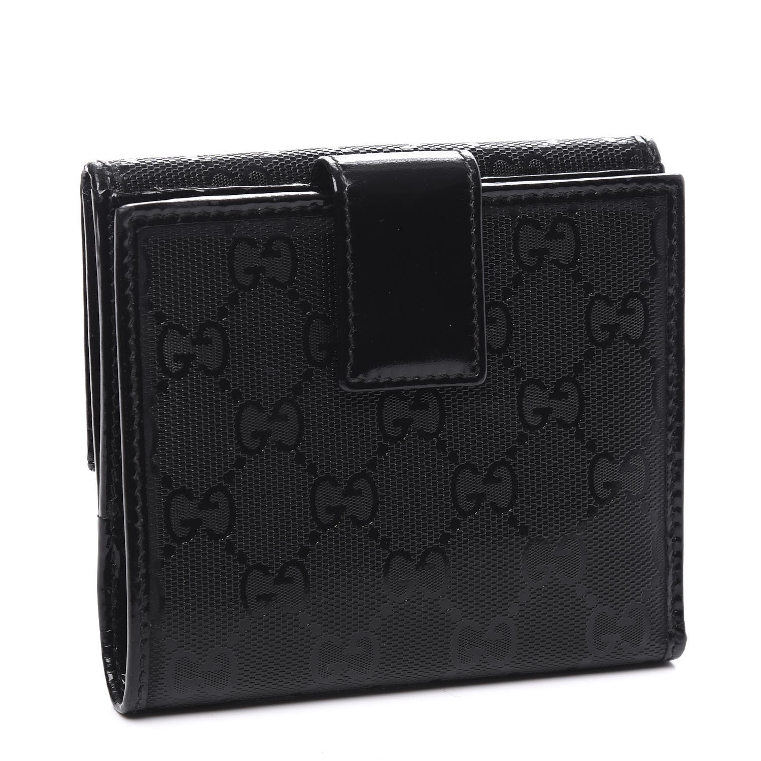 Gucci Imprime Monogram GG Pierce French Flap Wallet Black 2 of 10
