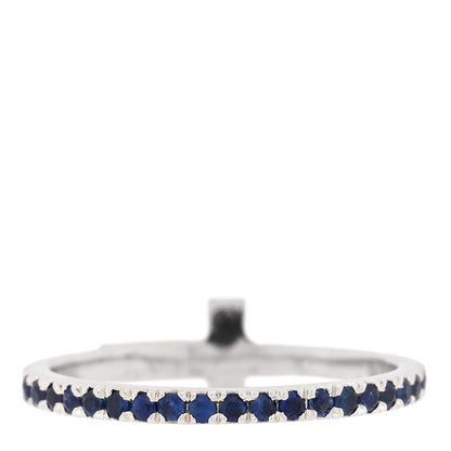 Tiffany 18K White Gold Blue Sapphire T Wire Pave Ring 52 6 3 of 5