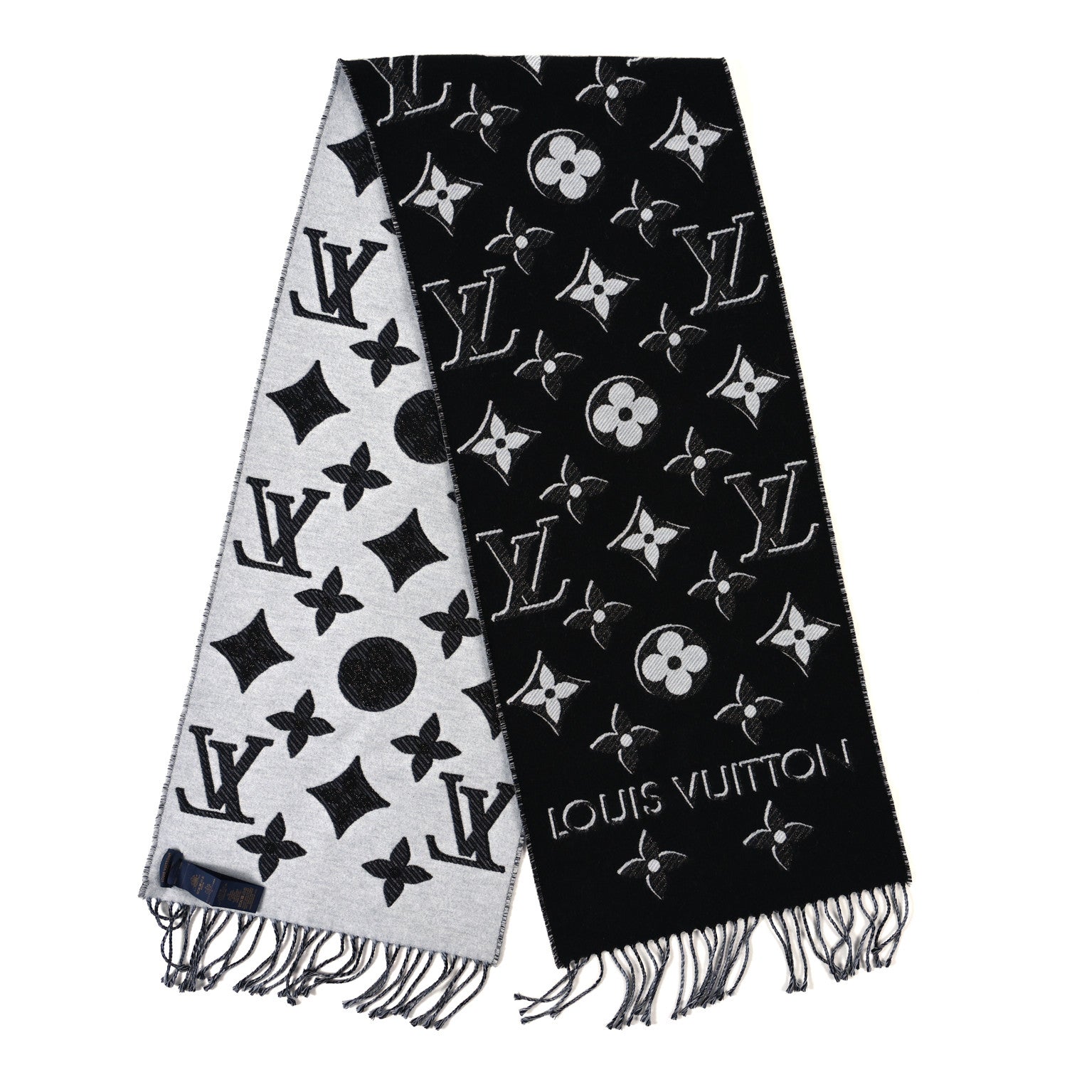 Louis Vuitton Wool Monogram LV Essential Shine Scarf Black 2 of 4