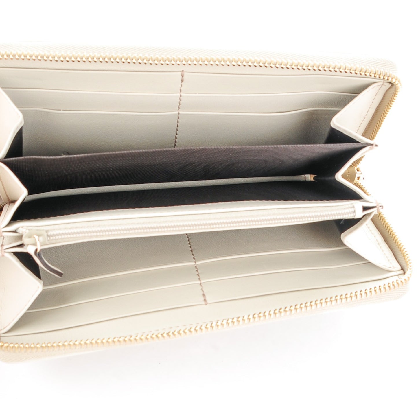 Monogram Margaux Calfskin Sukey Zip Around Wallet Beige Ebony Mystic White