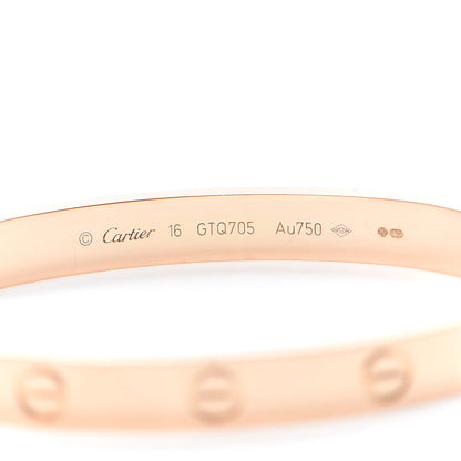 Cartier 18K Pink Gold LOVE Bracelet 16 5 of 8