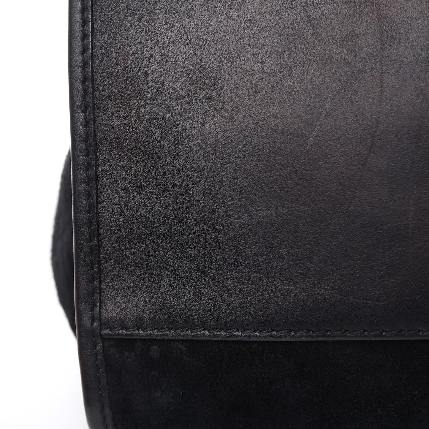 Nubuck Brocade Medium Soft Stirrup Shoulder Bag Black