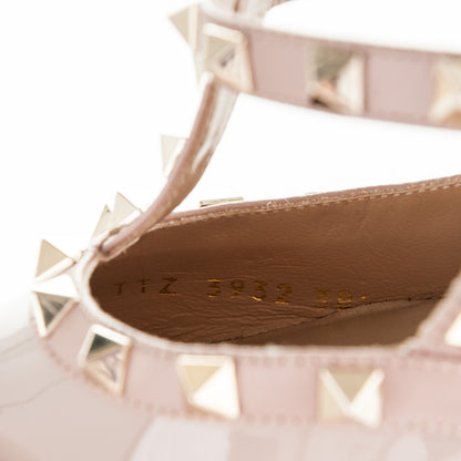 Valentino Garavani Patent Rockstud Ankle Strap Pumps 38.5 Poudre 8 of 8