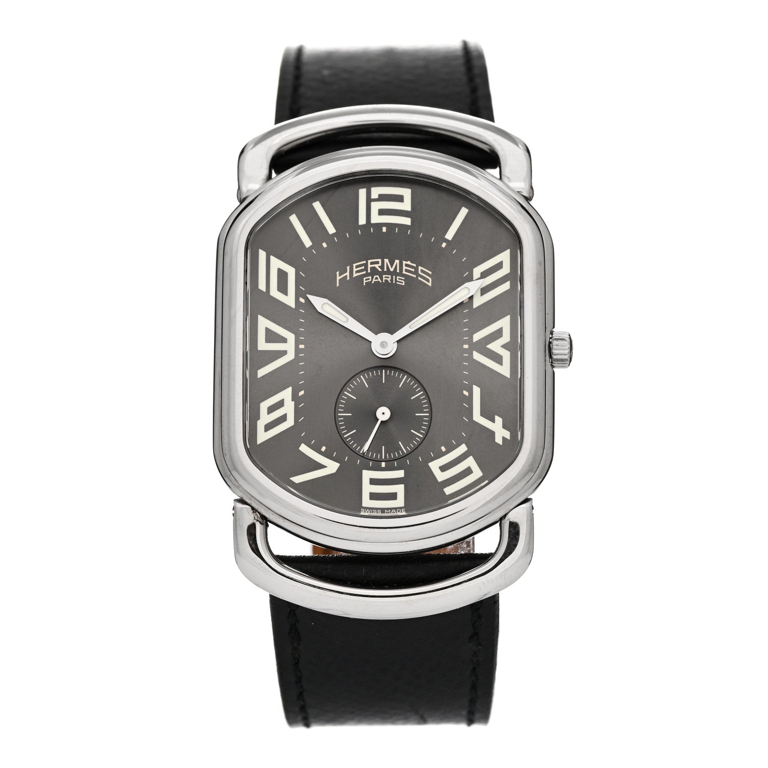 Hermes Stainless Steel Epsom 31mm Rallye Quartz Watch Noir 1 of 5