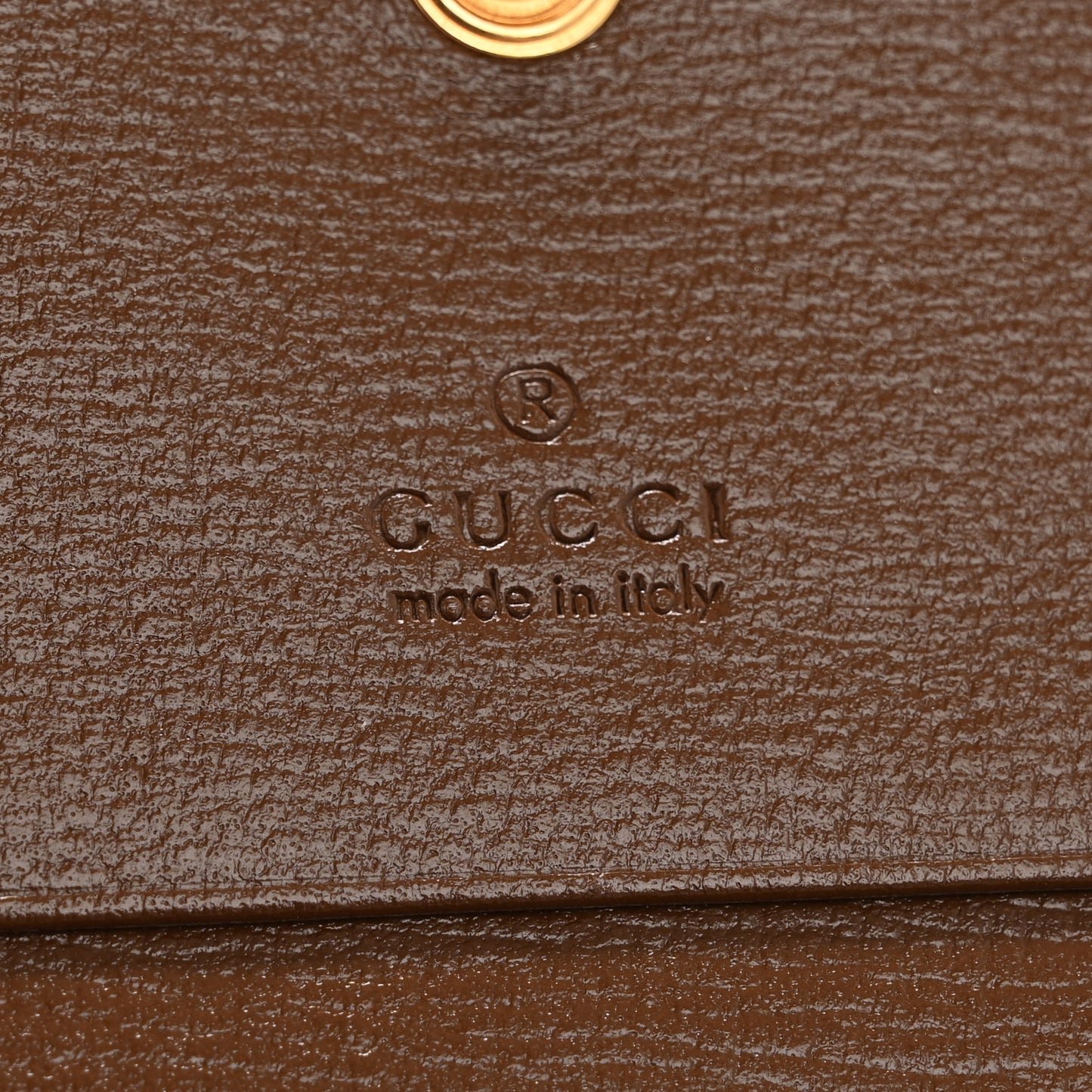 GG Supreme Monogram Horsebit 1955 Card Case Wallet Beige Ebony Brown Sugar