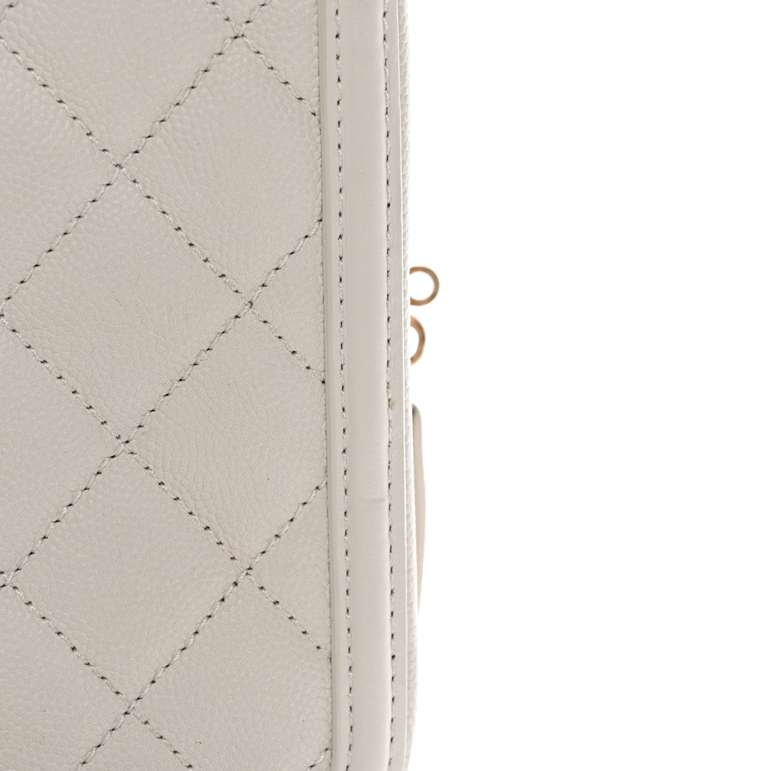 Chanel Caviar Quilted Medium CC Filigree Vanity Case White 2 of 11