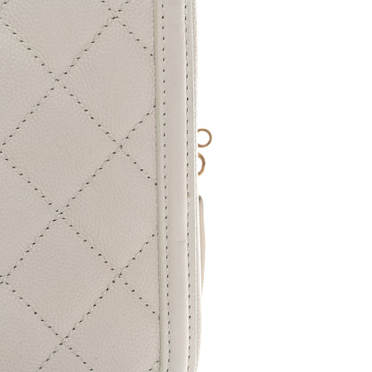 Chanel Caviar Quilted Medium CC Filigree Vanity Case White 2 of 11