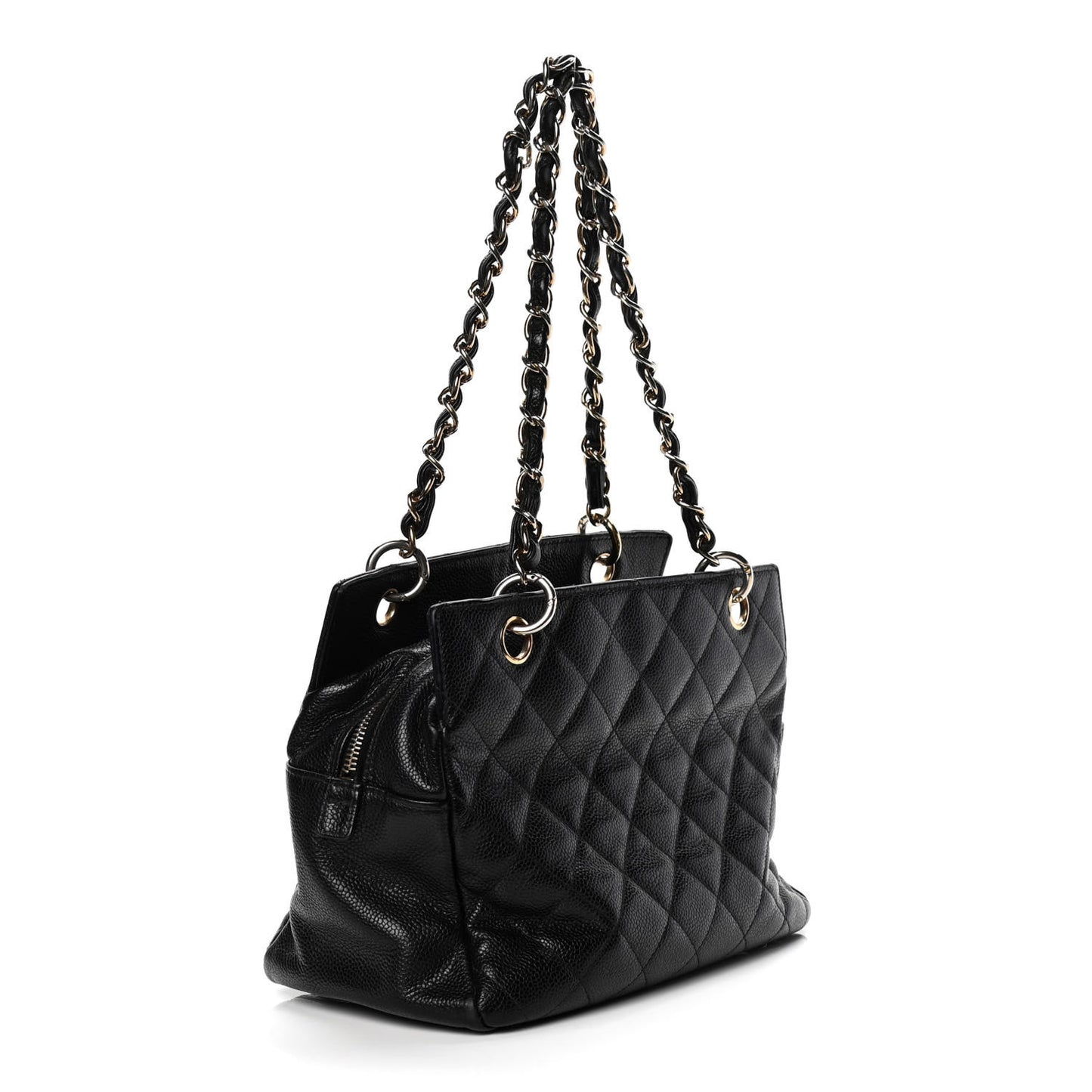 Caviar Quilted Petit Timeless Tote PTT Black