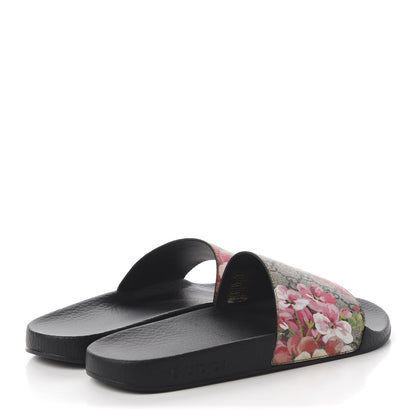 Gucci GG Supreme Monogram Blooms Slide Sandals Beige Multicolor 4 of 11