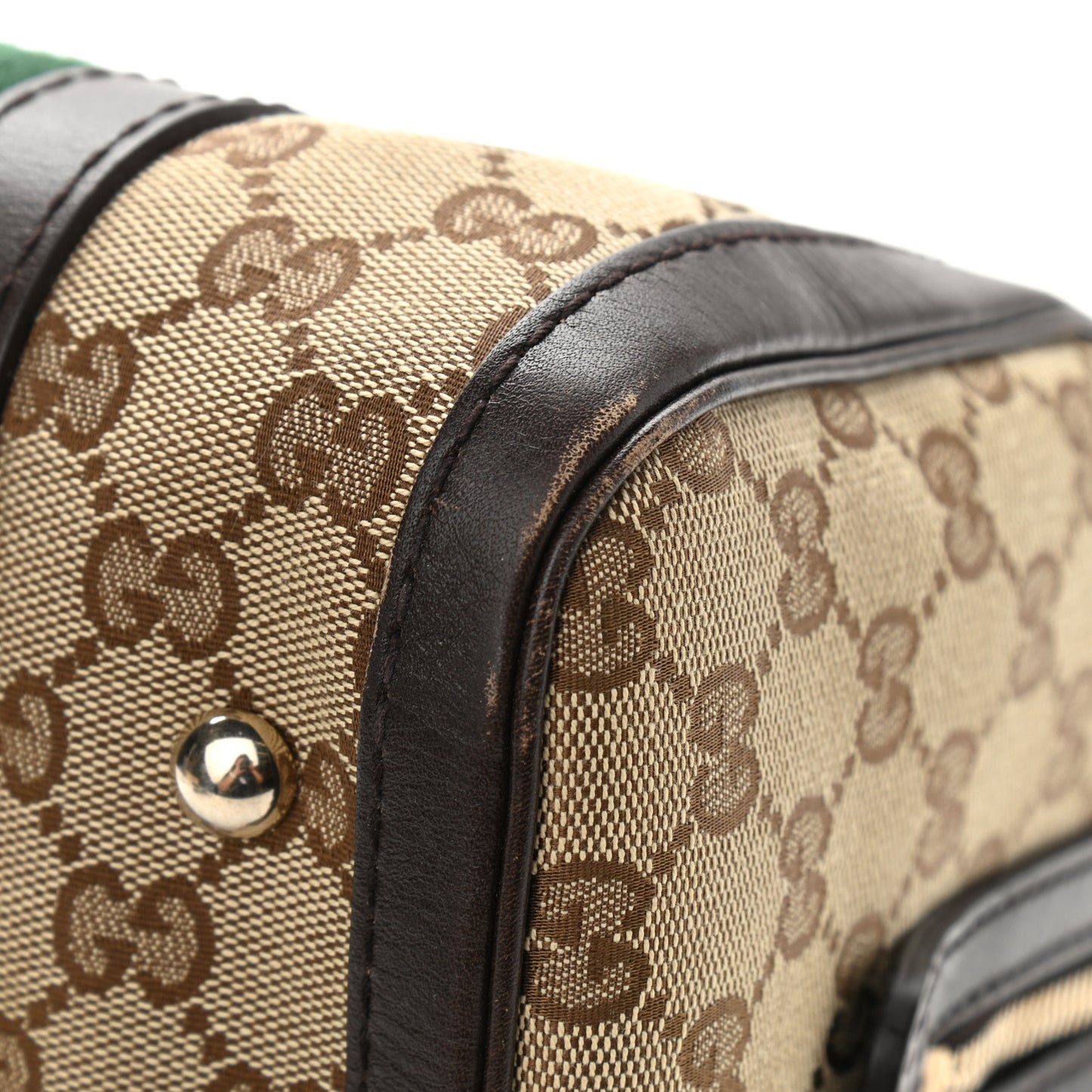 Monogram Vintage Web Small Boston Dark Brown