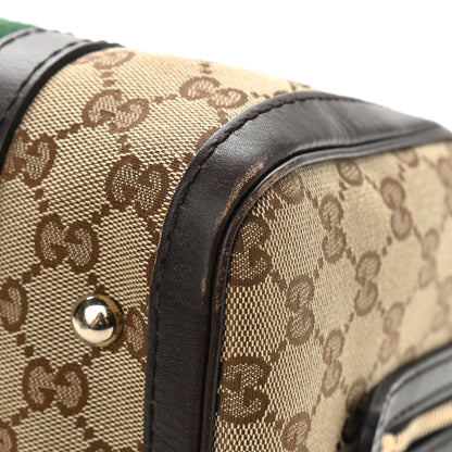 Gucci Monogram Vintage Web Small Boston Dark Brown 9 of 17