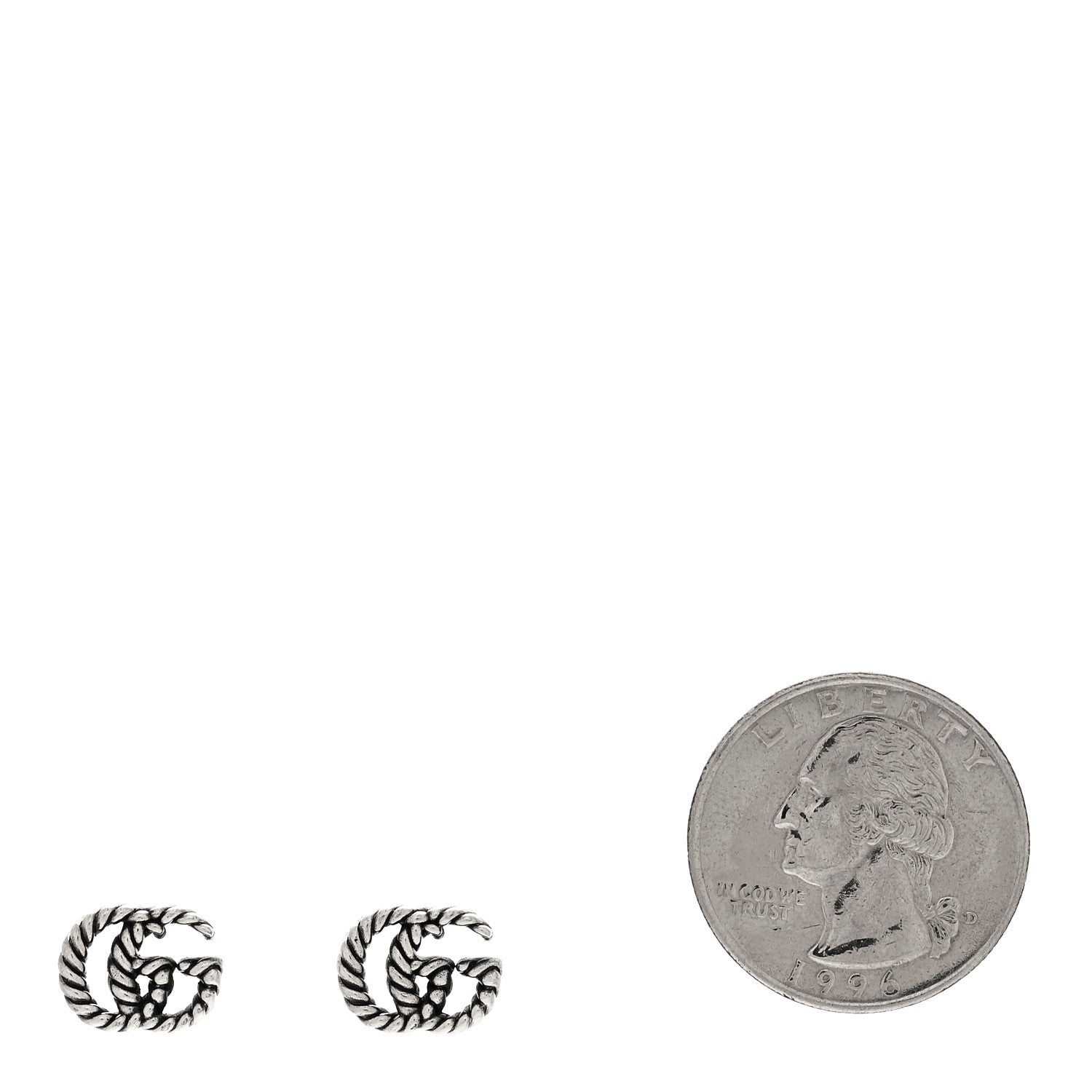 Gucci Sterling Silver Torchon Double G Earrings 2 of 4