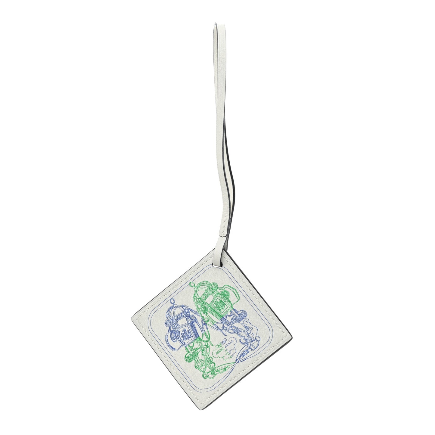 Swift Carre Nano Bag Charm White Bleu Royal Bambou