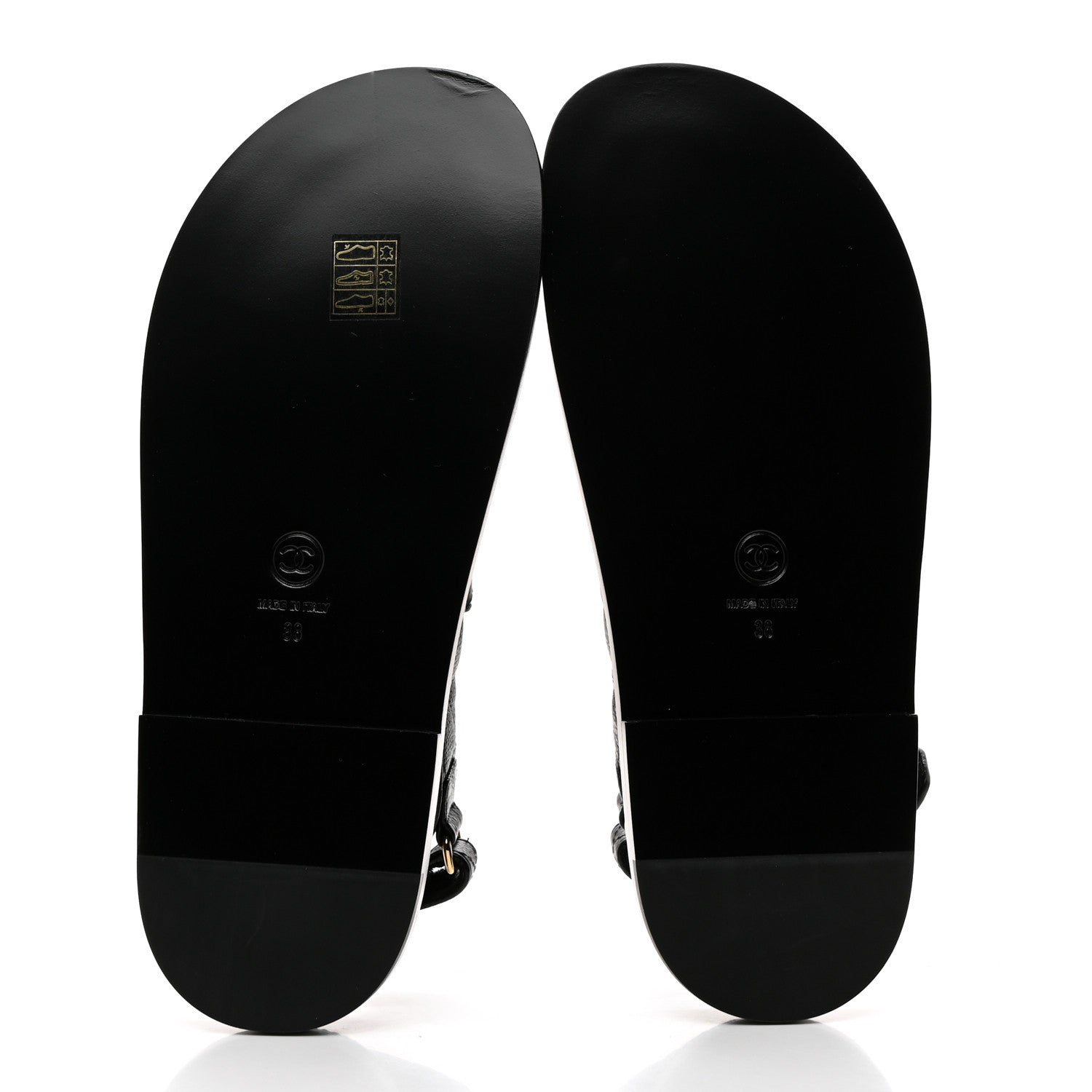 Chanel Grained Calfskin Velcro Dad Sandals 38 Black 5 of 9
