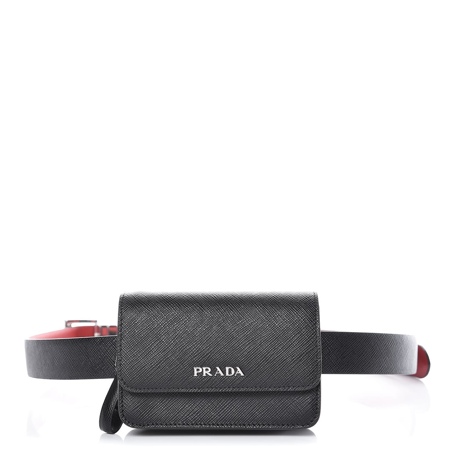 Prada City Calfskin Micro Reversible Belt Removable Bag Black Fuoco 1 of 9