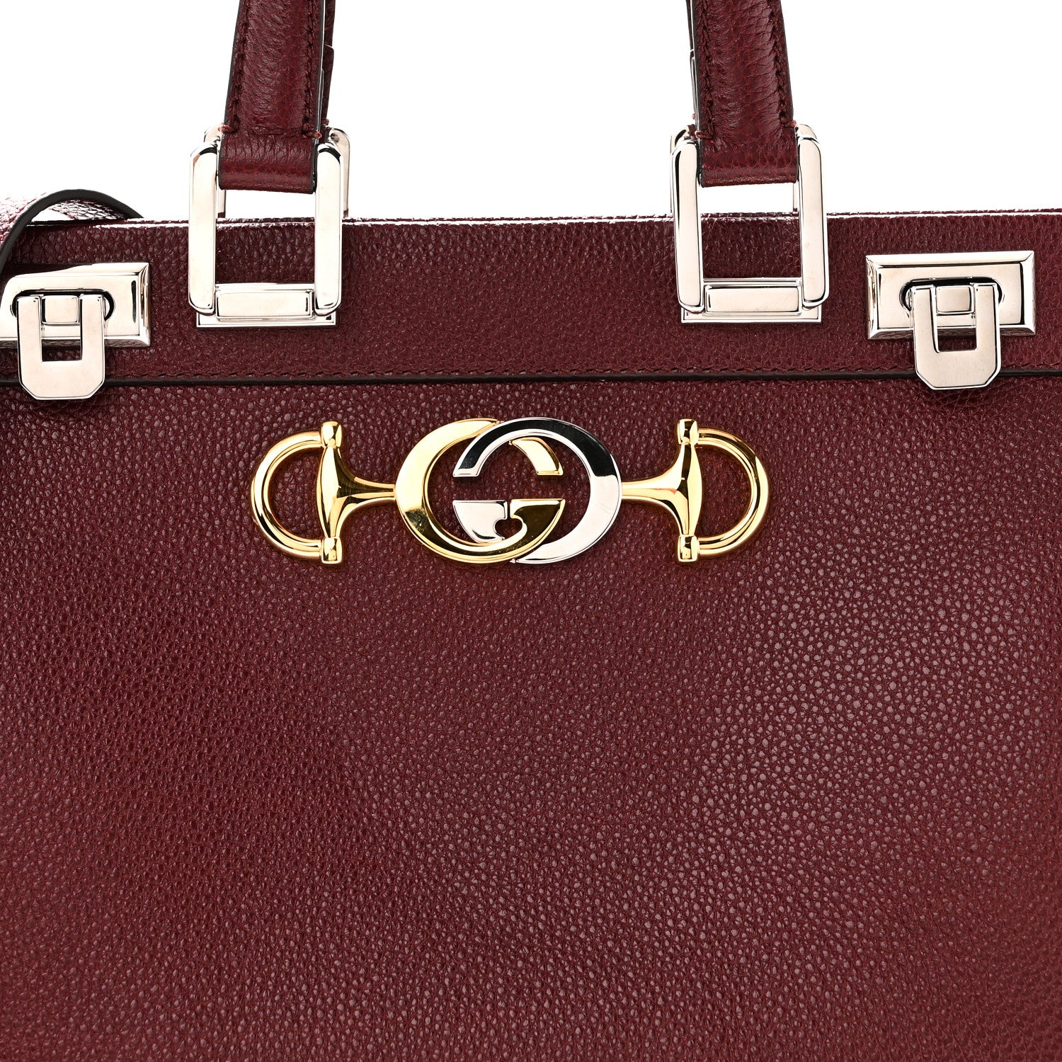 Gucci Grainy Calfskin Small Zumi Top Handle Bag Vintage Bordeaux 8 of 10