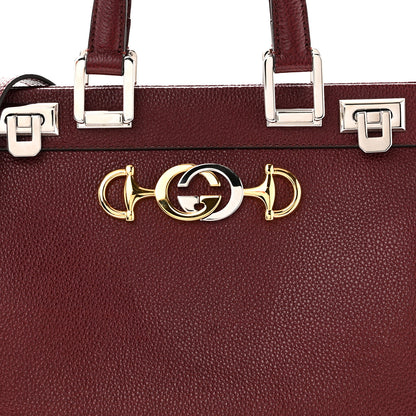 Gucci Grainy Calfskin Small Zumi Top Handle Bag Vintage Bordeaux 8 of 10