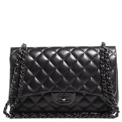 Chanel Lambskin Quilted Jumbo Double Flap So Black 1 of 9