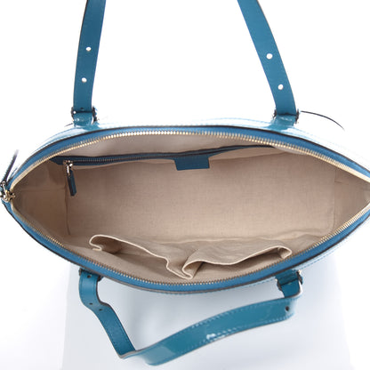 Gucci Patent Microguccissima Medium Nice Top Handle Dome Bag Deep Cobalt 5 of 9
