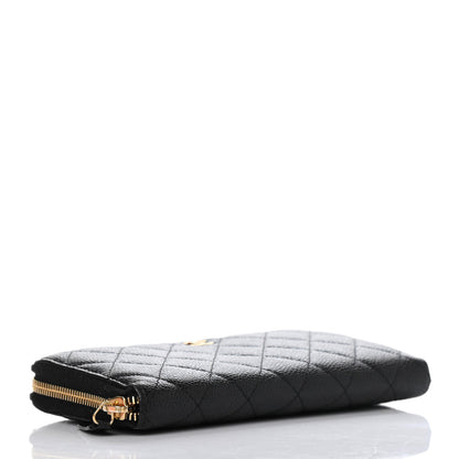 Chanel Caviar Quilted Large Gusset Zip Around Wallet Black 3 of 6