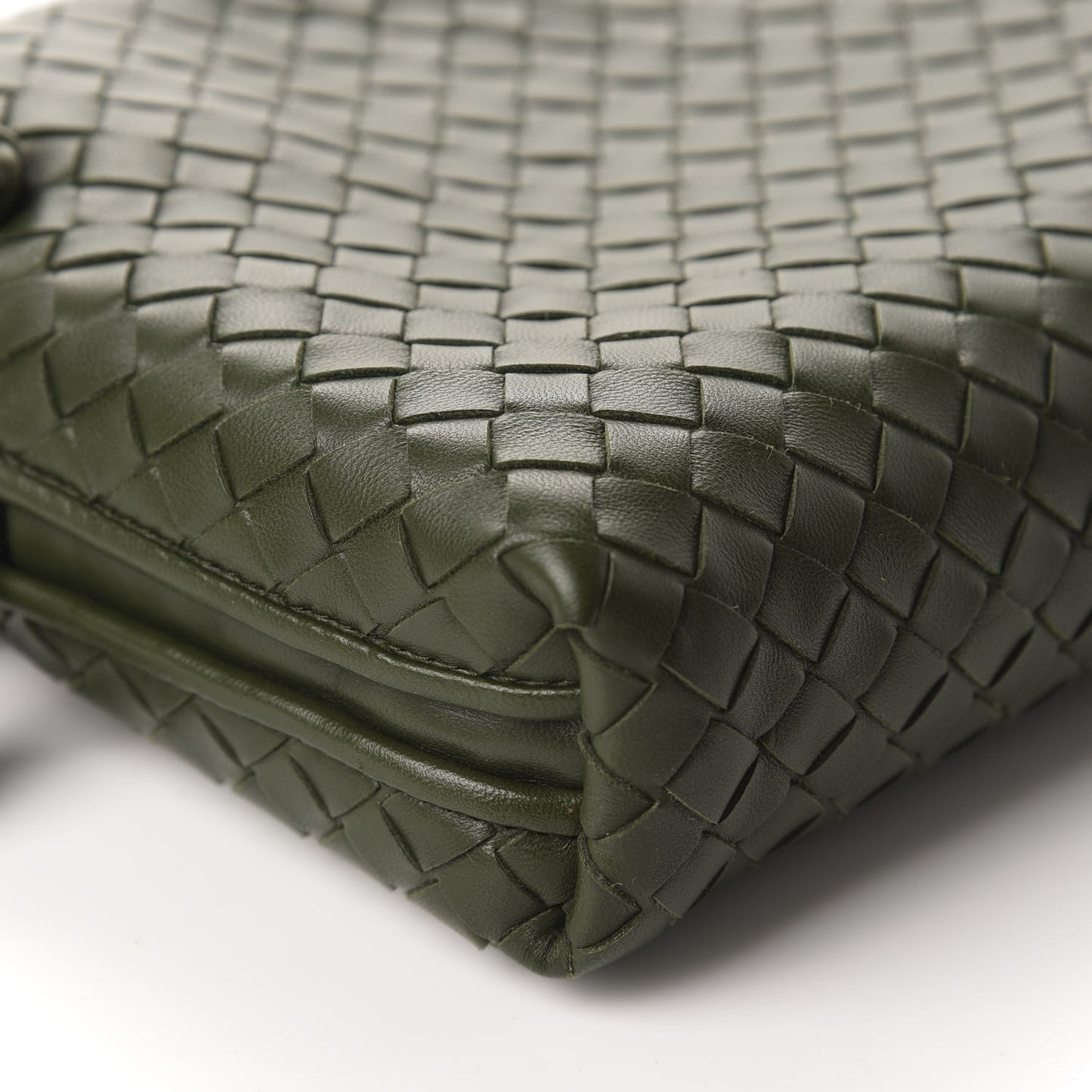 Nappa Intrecciato Nodini Crossbody Messenger Moss
