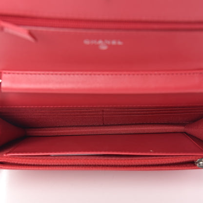 Chanel Caviar Timeless CC Wallet On Chain WOC Red 5 of 12