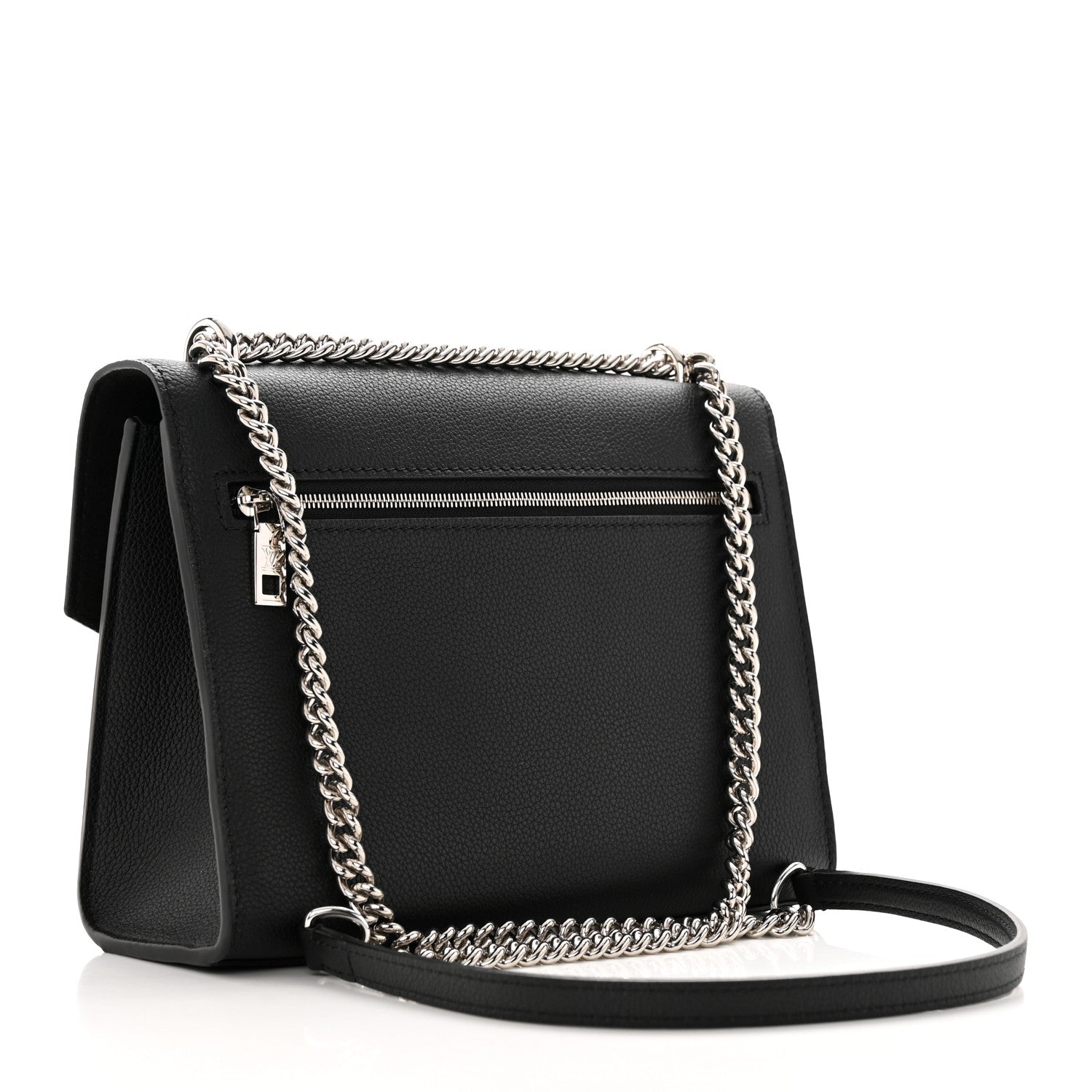 Louis Vuitton Soft Calfskin Mylockme Chain Bag BB Black 3 of 13